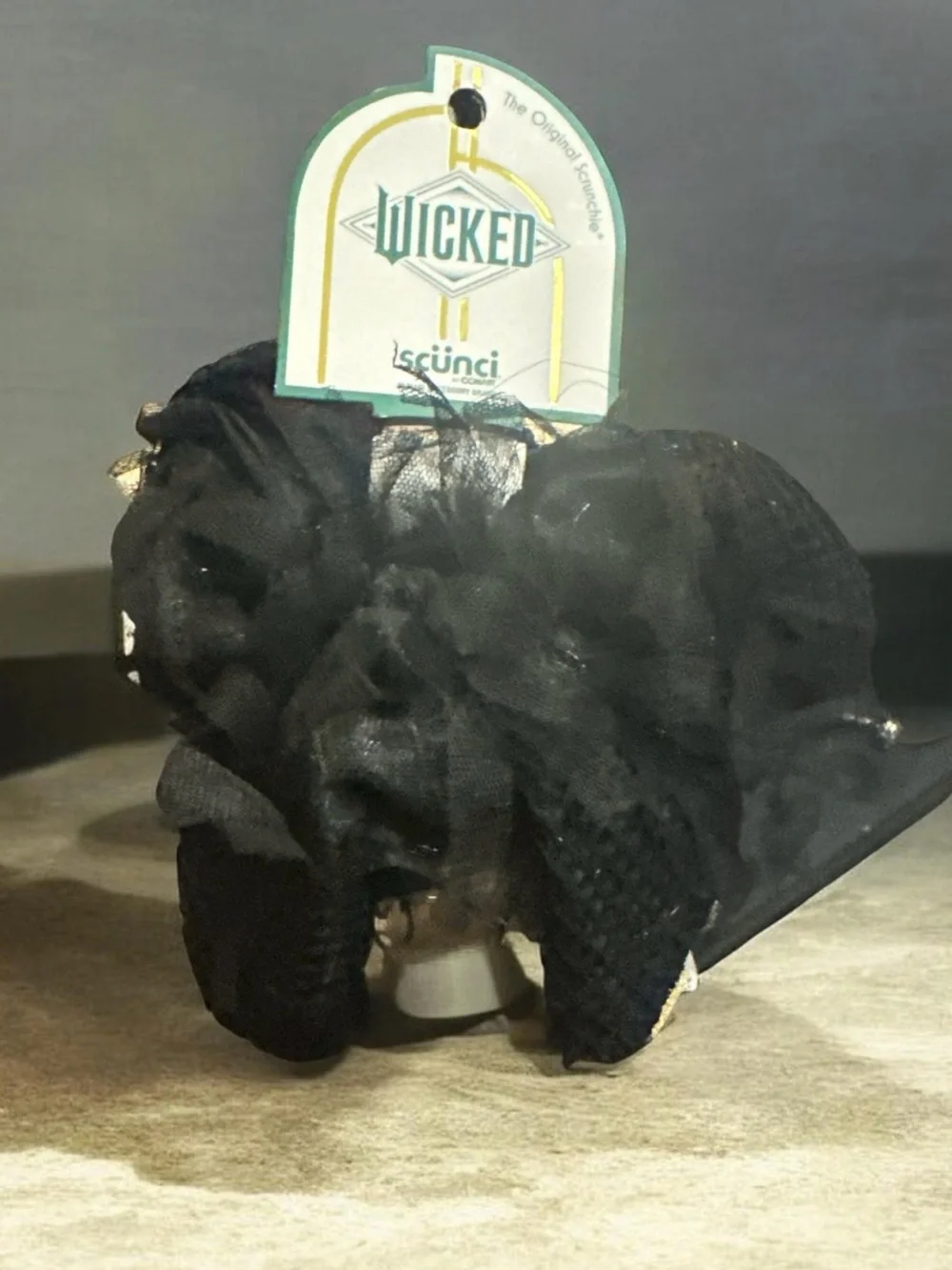 Wicked x Scunci Black Ruffled Hair Scrunchie 1992