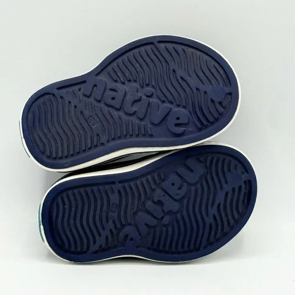 Native Miles Navy Blue Stripe Regatta Slip On Sandals - Toddler US C5