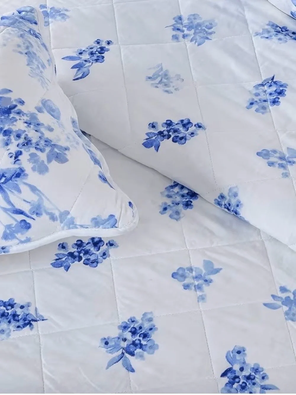 Twin blue Floral Quilt