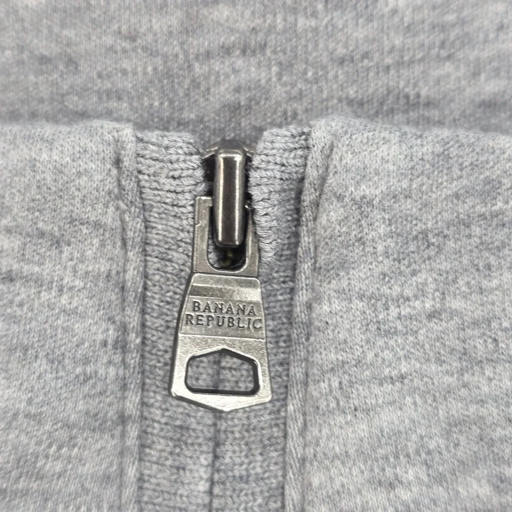 Banana Republic Mens XL Gray 1/4 Zip Cotton Pullover Sweater Mock Neck Heather