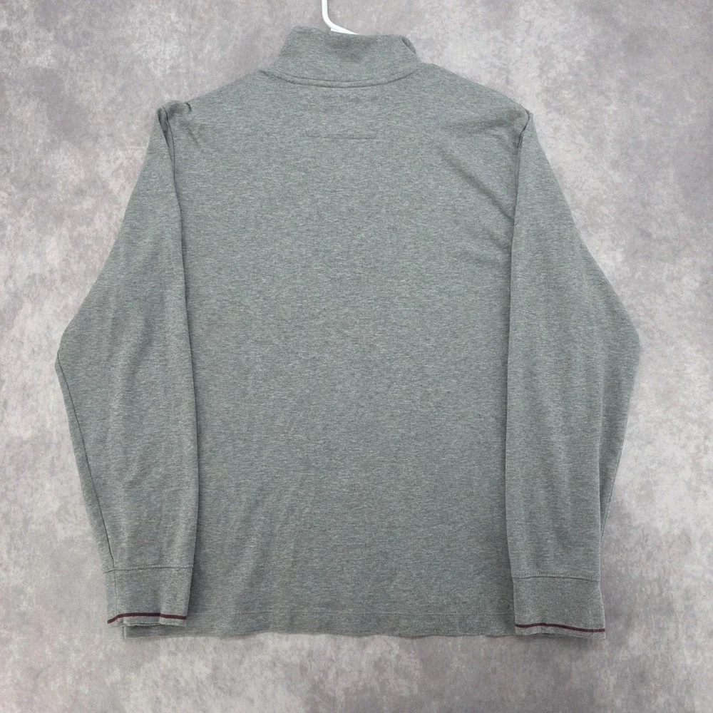 Banana Republic Mens XL Gray 1/4 Zip Cotton Pullover Sweater Mock Neck Heather