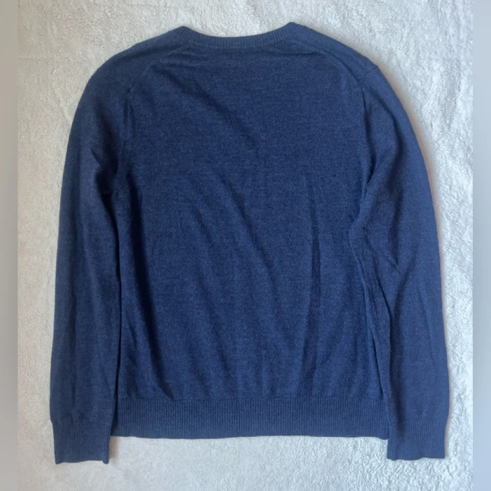 Banana Republic Navy Blue V-Neck Merino Wool Sweater Men Size XL