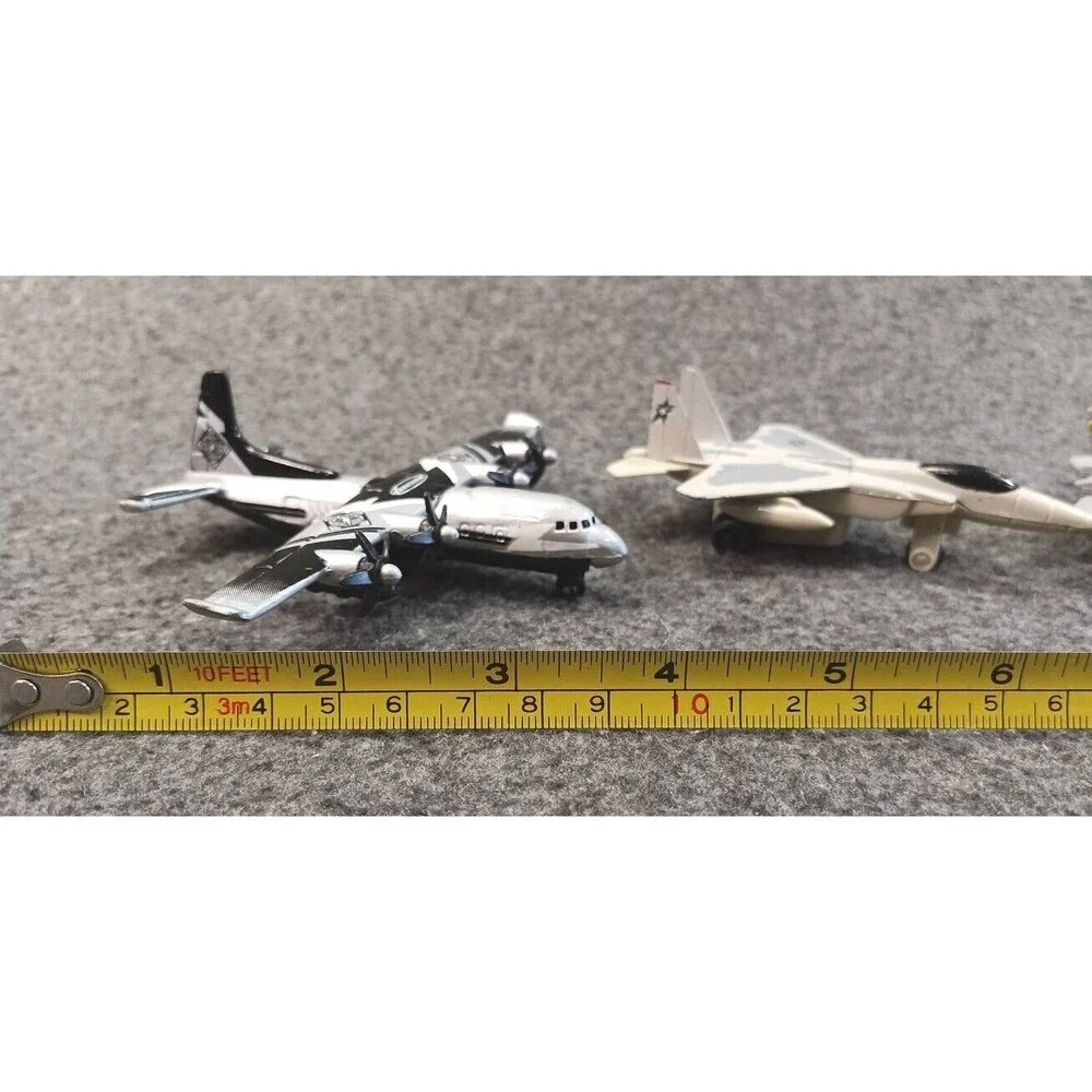 Die Cast Transport Plane, 2 Fighters & Military Helicopter Lot of 4 Mattel