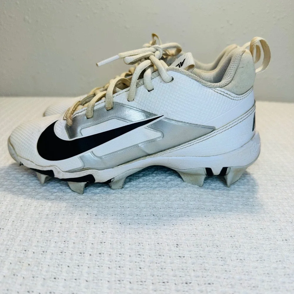 Nike Kids Alpha Huarache Fastflex Baseball‎ Cleats White Silver Sports Youth 3