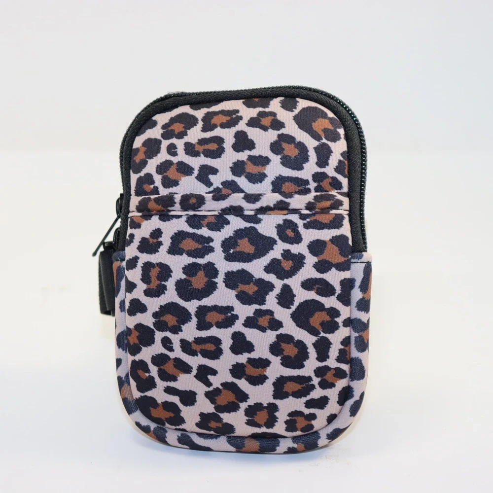 Unbranded Leopard Print Arm Band Pouch Unisex OS Brown Running Workout‎ Bag
