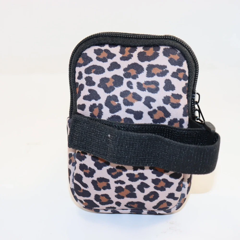 Unbranded Leopard Print Arm Band Pouch Unisex OS Brown Running Workout‎ Bag