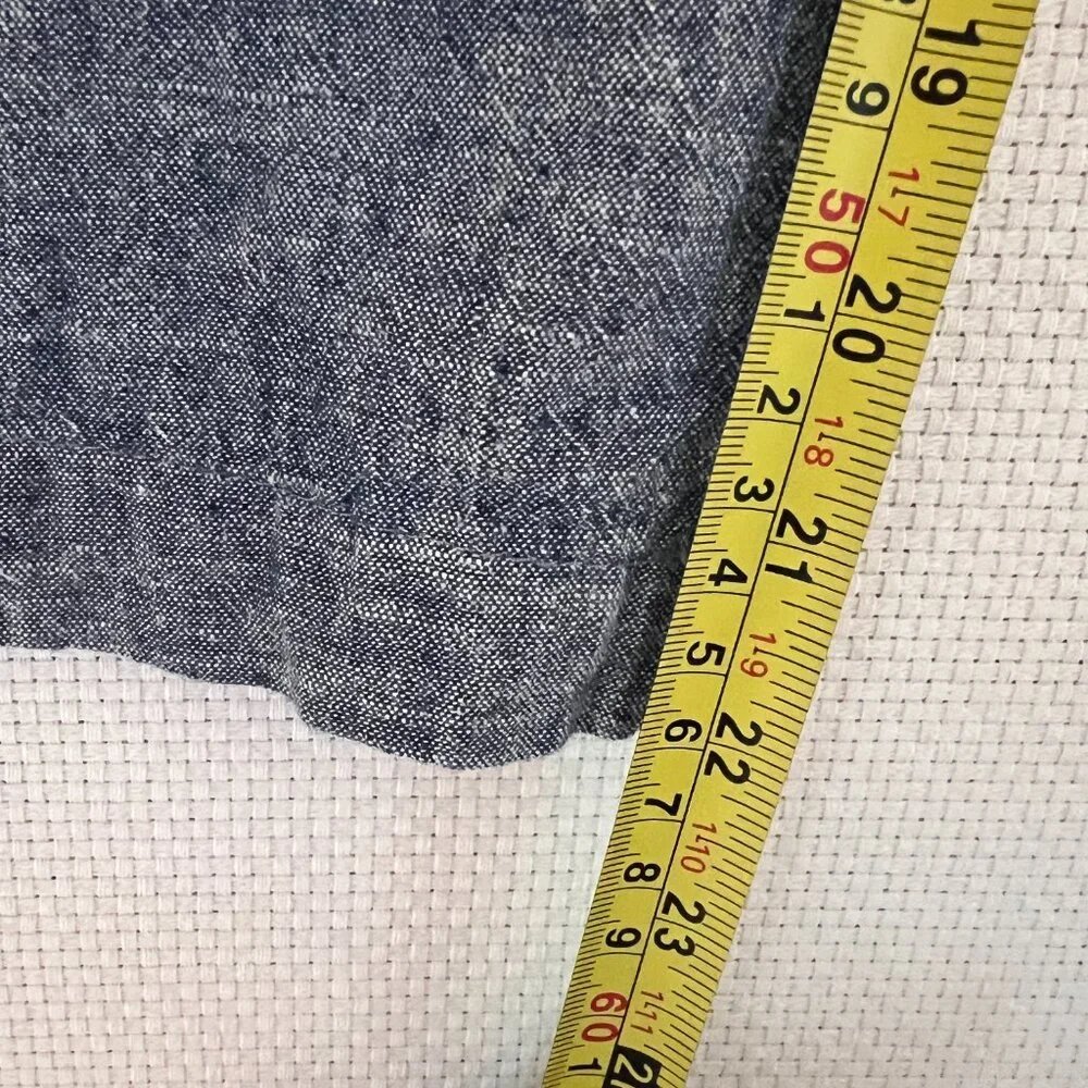 H&M Women’s Linen Blend Pants Blue Size 6 High Rise Wide Leg L.O.G.G‎ (READ)