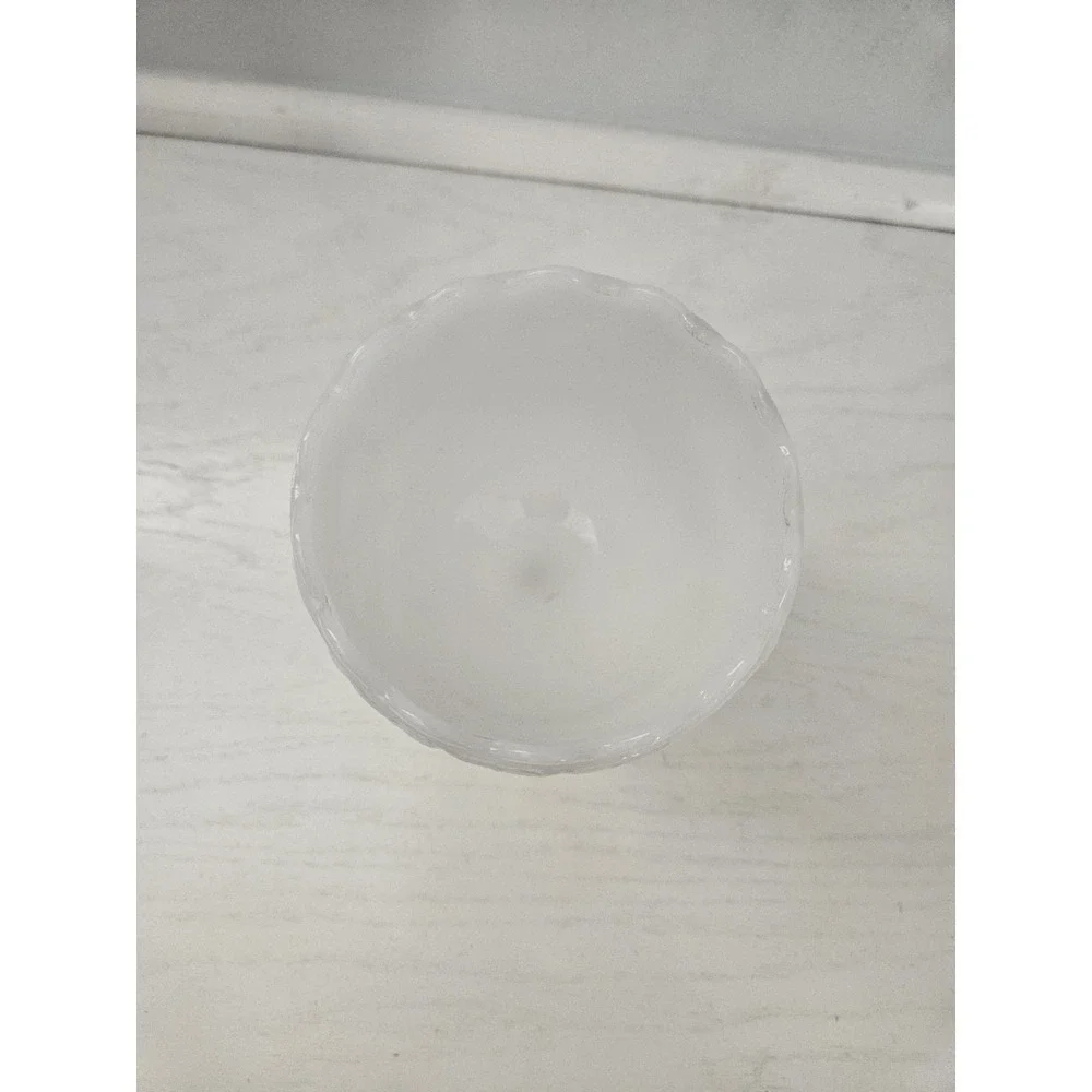 Vintage Anchor Hocking Textured Diamond Pattern White Milk Glass Stemmed Chalice