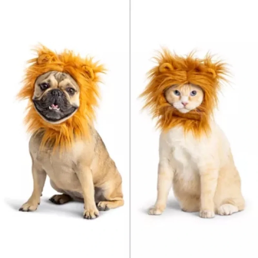 PetSmart Thrills & Chills Lion Mane Pet Costume Dog Cat Headpiece L/XL