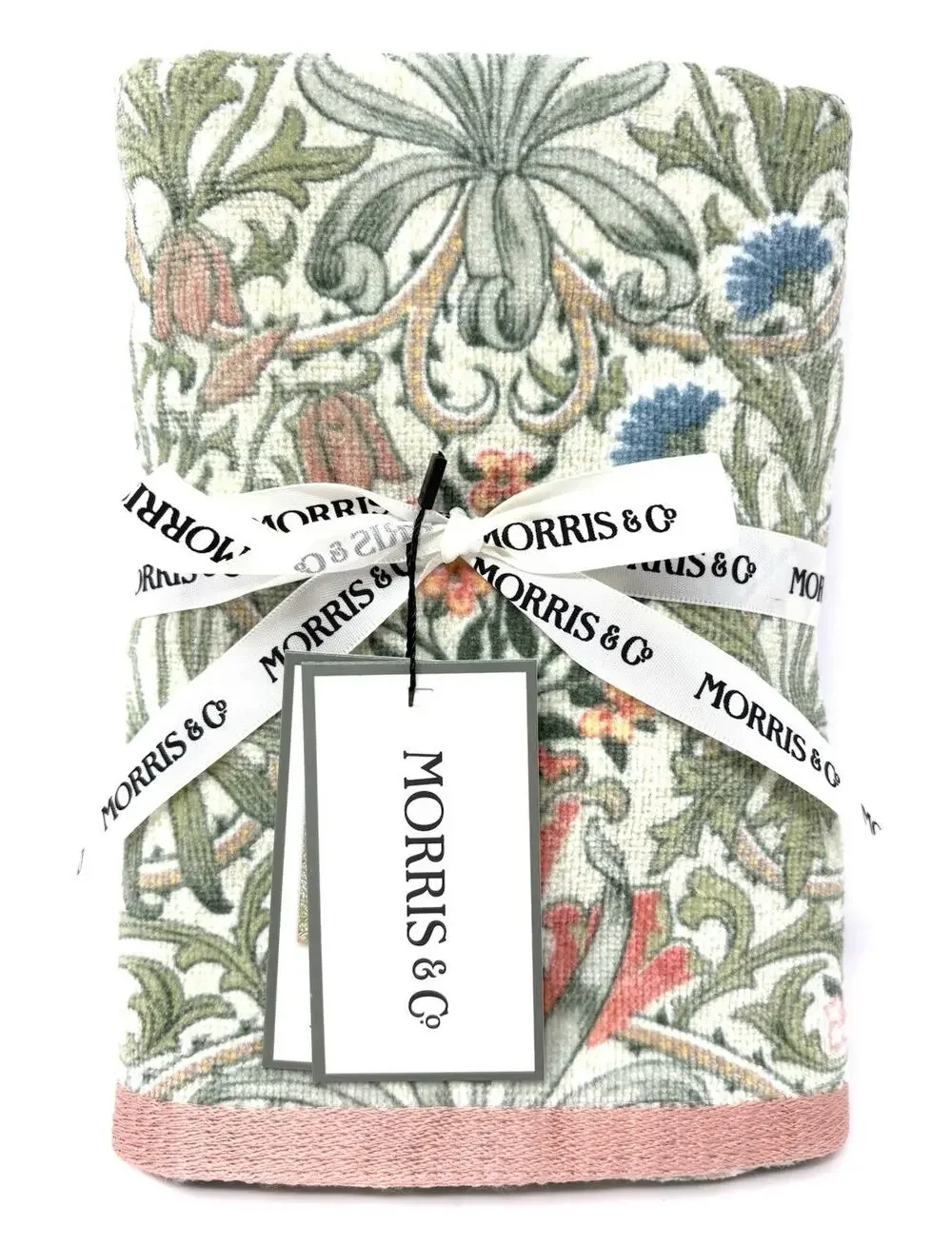 William Morris & Co Hand Towels Woodland Weeds Coral Velour NWT Set Of 2
