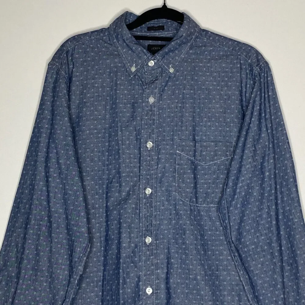 J. Crew Slim Fit Floral Button-Up Long Sleeve Shirt Men’s Size Medium