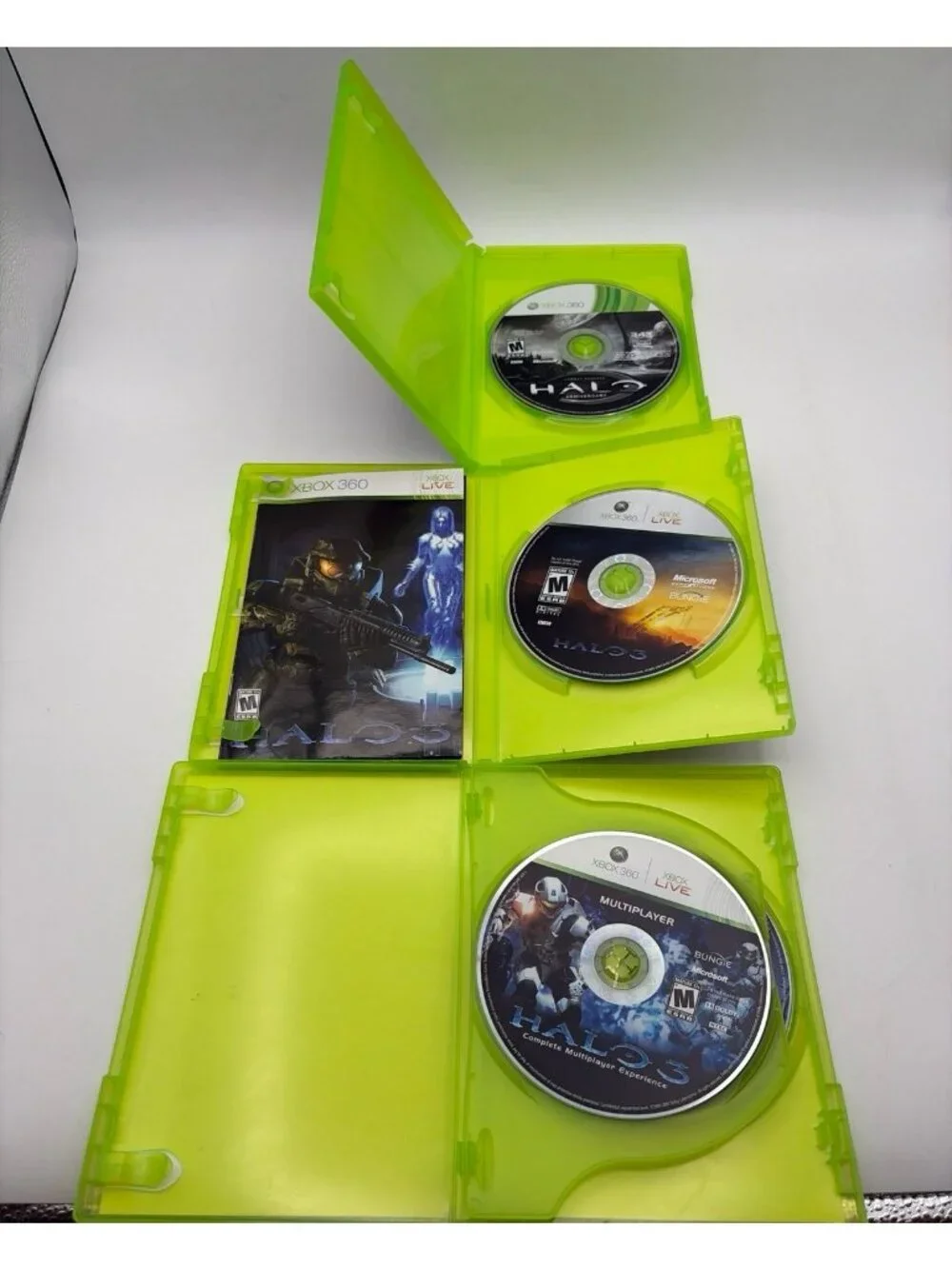 Halo Bundle of 3 Games Microsoft Xbox 360 Tested Working