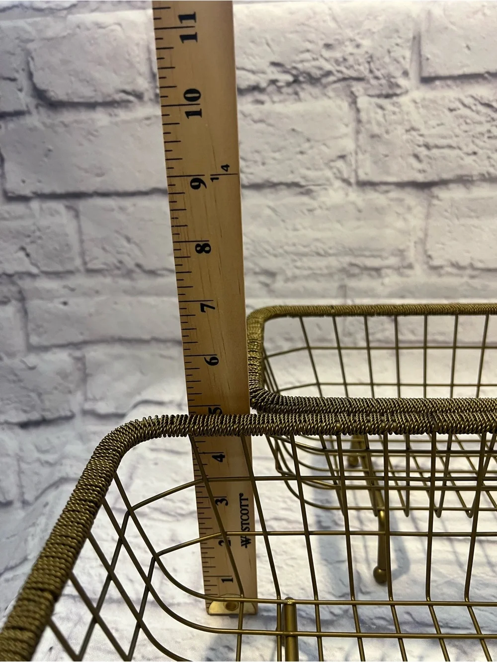 Gold Wire Storage Baskets - Set of 2
