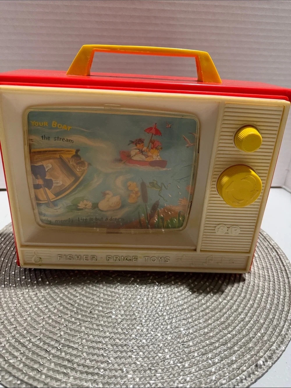 Fisher-Price Red and Yellow Carry Handle Toy TV