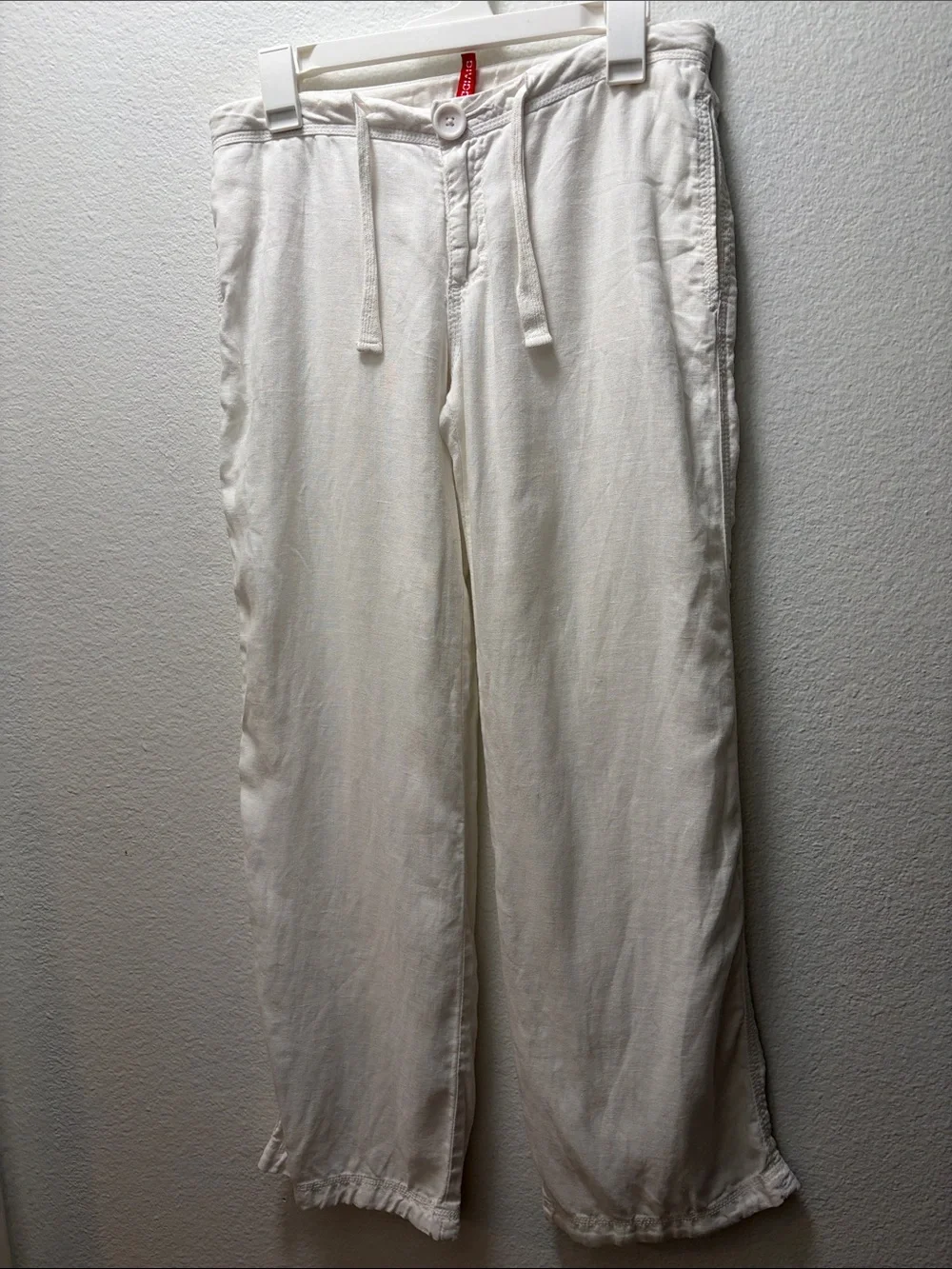 H&M Cream Drawstring Lounge Linen Wide Leg pants