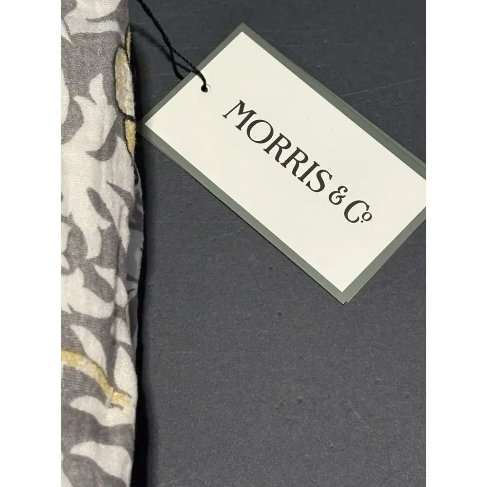 William Morris & Co Strawberry Thief Throw Blanket Cotton Gauze Fleece Grey NWT