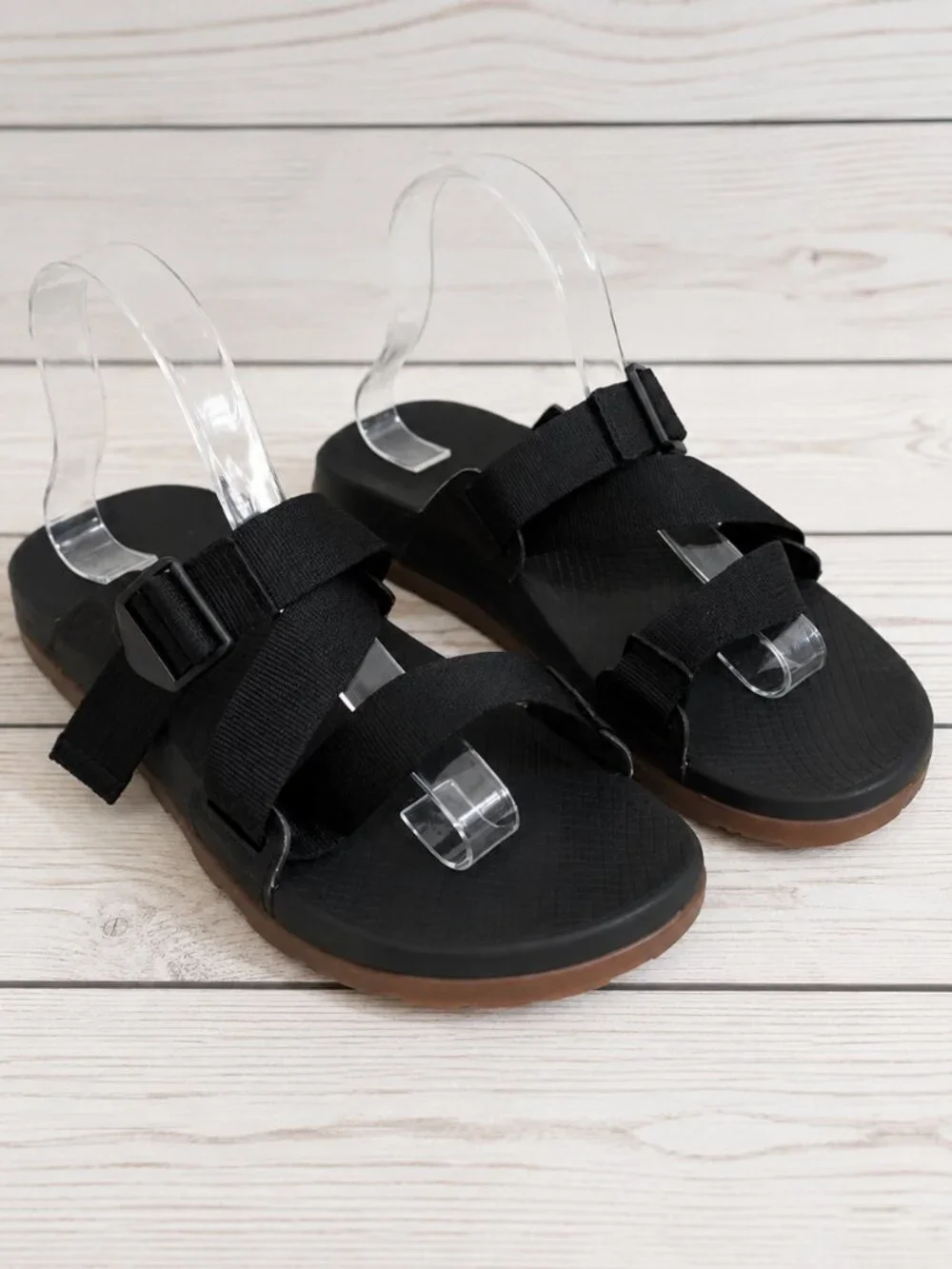 Chaco Black and Brown Sandals with Adjustable Straps Men's Sz 9