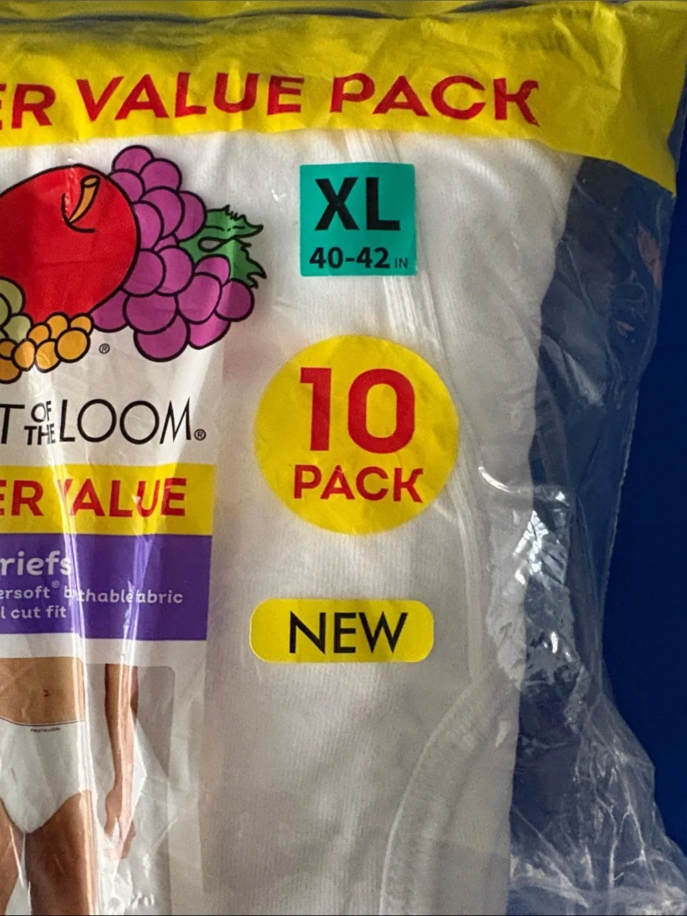 Fruit of the Loom White Briefs 10-Pack - XL