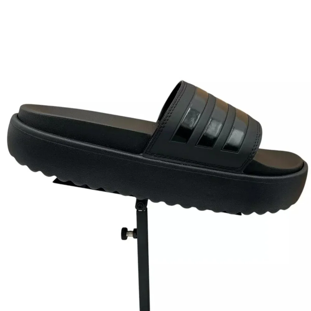 adidas Adilette Platform‎ Slide Sandals Women's Size 8-9 Black - Comfort & Style