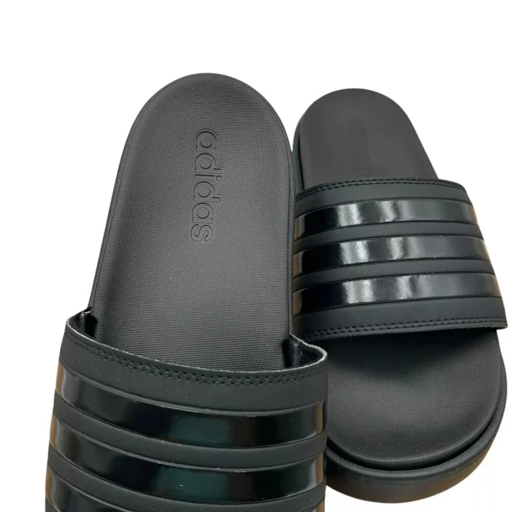 adidas Adilette Platform‎ Slide Sandals Women's Size 8-9 Black - Comfort & Style