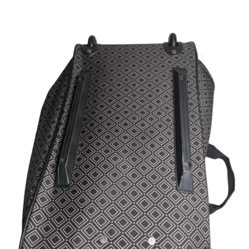 Unisex Geometric Lightweight Travel Luggage Carry‎ On Rolling Bag Black White