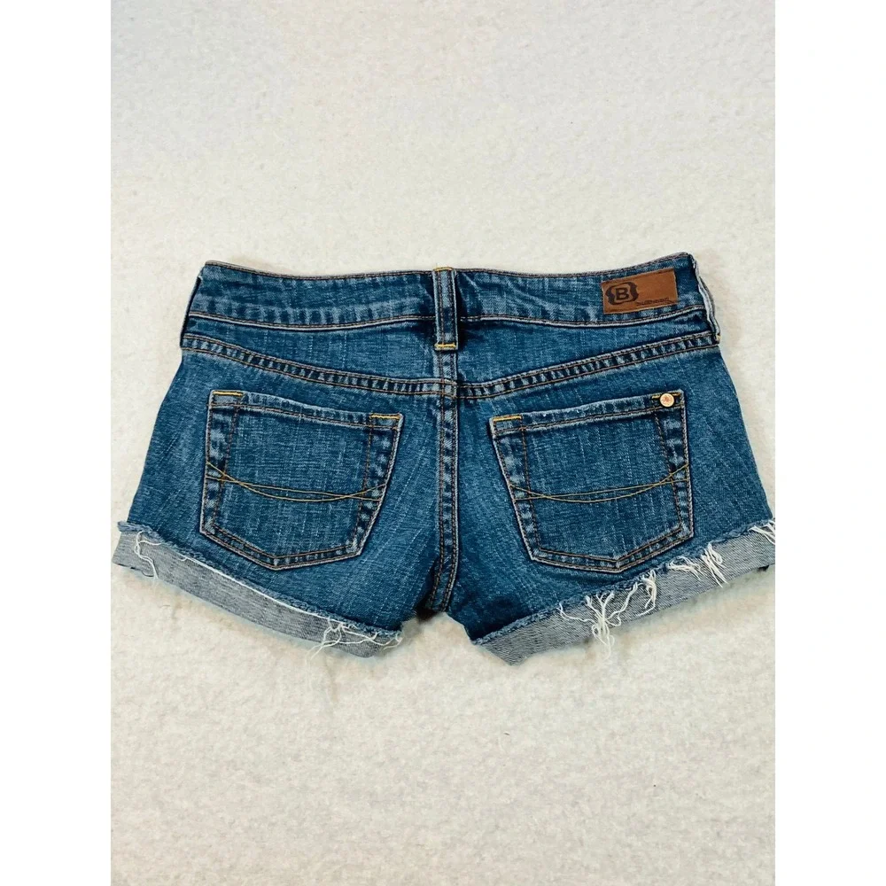 Bullhead Denim Short Shorts Women Size 00 Medium Wash Low Rise Cut Off