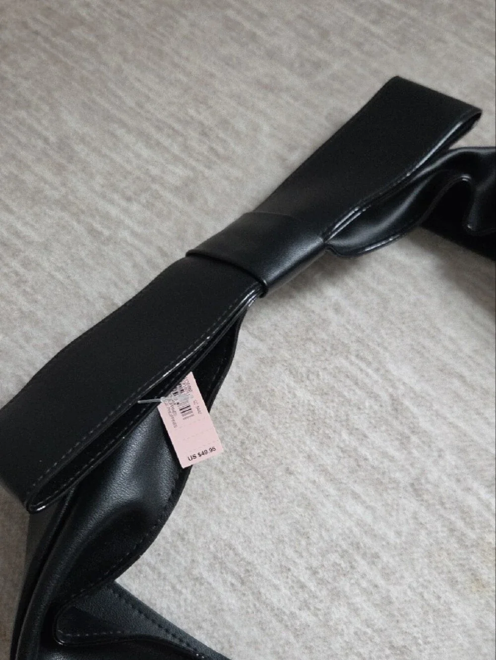 Black Vegan Leather Hobo Bag with Gold Accent