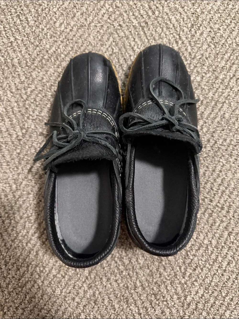 L.L. Bean Black womens Duck Shoes with Gum-Color Sole