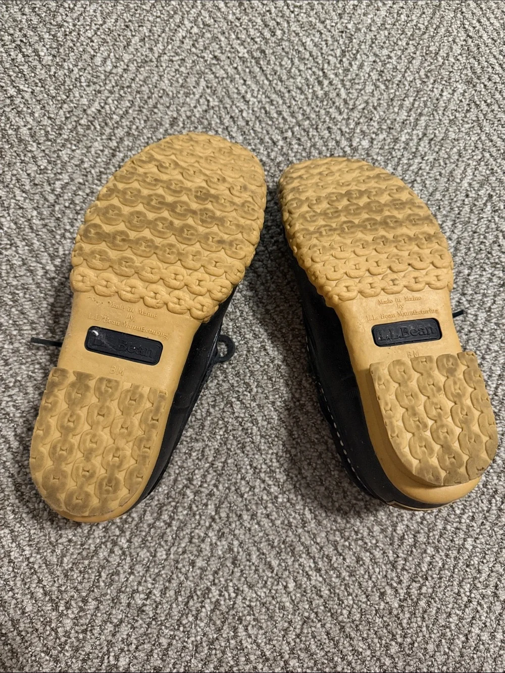 L.L. Bean Black womens Duck Shoes with Gum-Color Sole