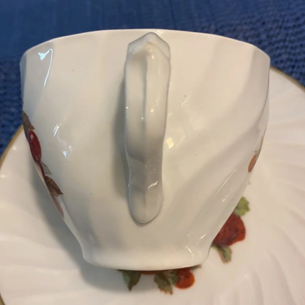 Burleigh Ware Fruit Decorated Cup Saucer Ironstone