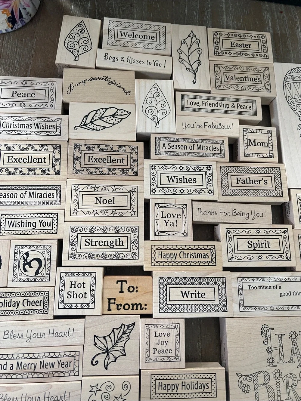 Lot Of 62 New lot Of Rubber Stamps for Crafts