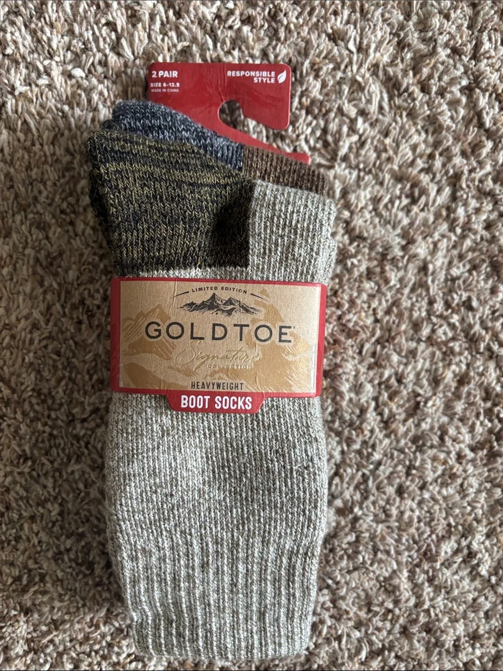 Gold Toe Heavyweight Boot Socks - Tan & Brown (2-Pack)