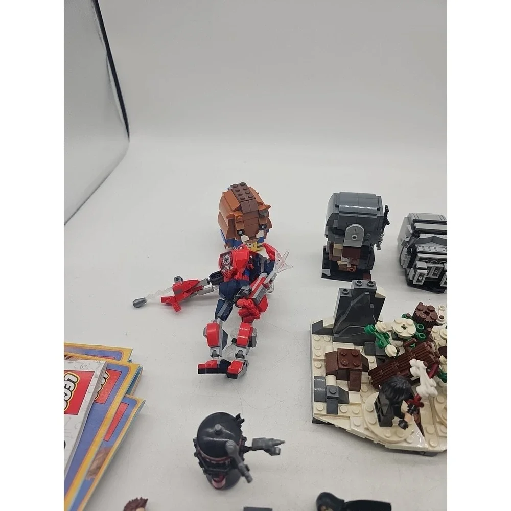 Huge Lego Lot Partial Sets Full Sets Mini Figs Dinosaur Jeep Pizza Booklets