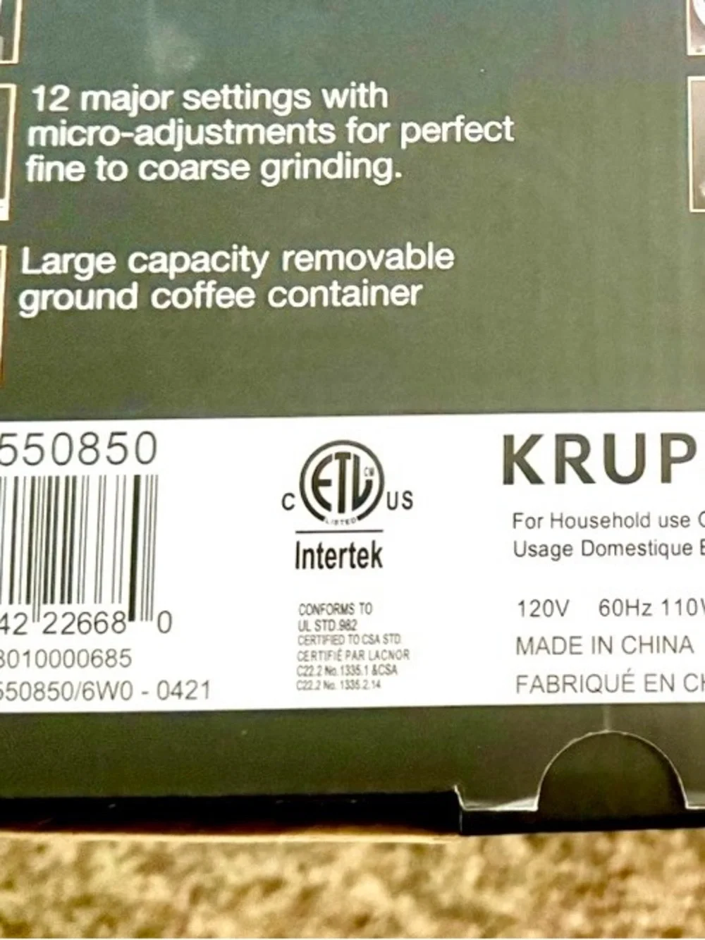 Krups Grinder GX550850