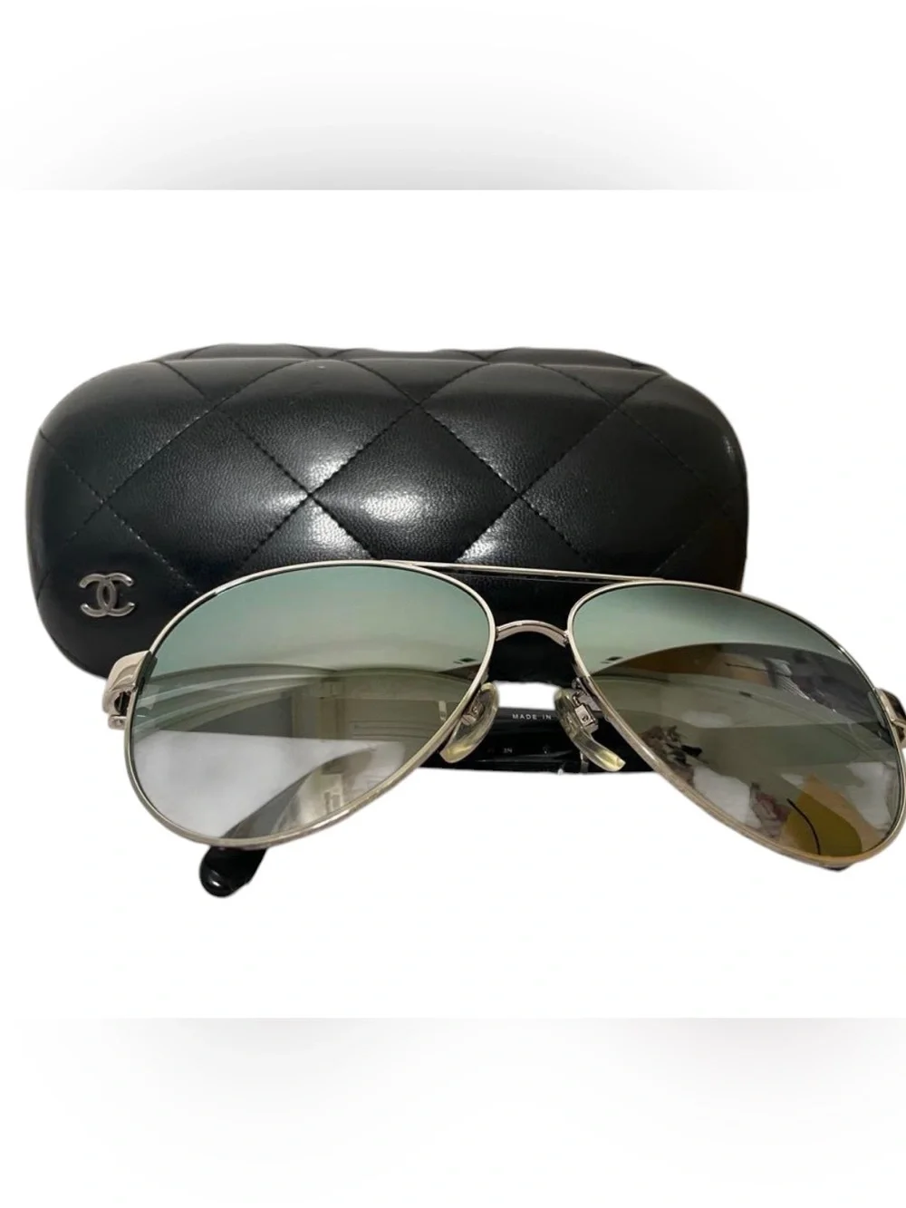 Chanel 4195-Q Aviator Sunglasses with Quilted Black Case- prescription