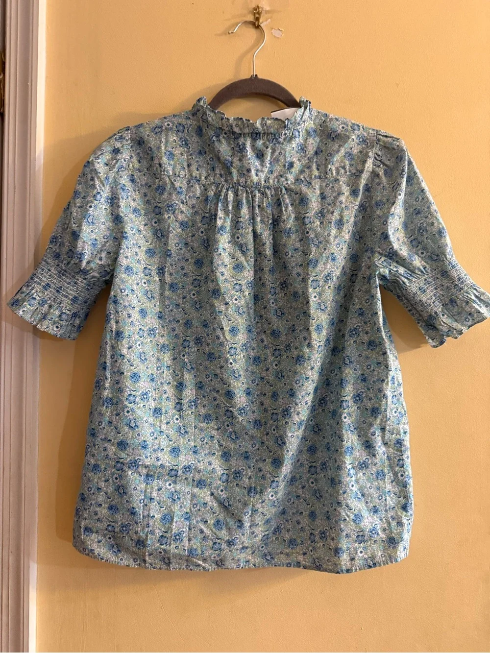 J Crew Puff-sleeve top in Liberty® Amelie floral, small