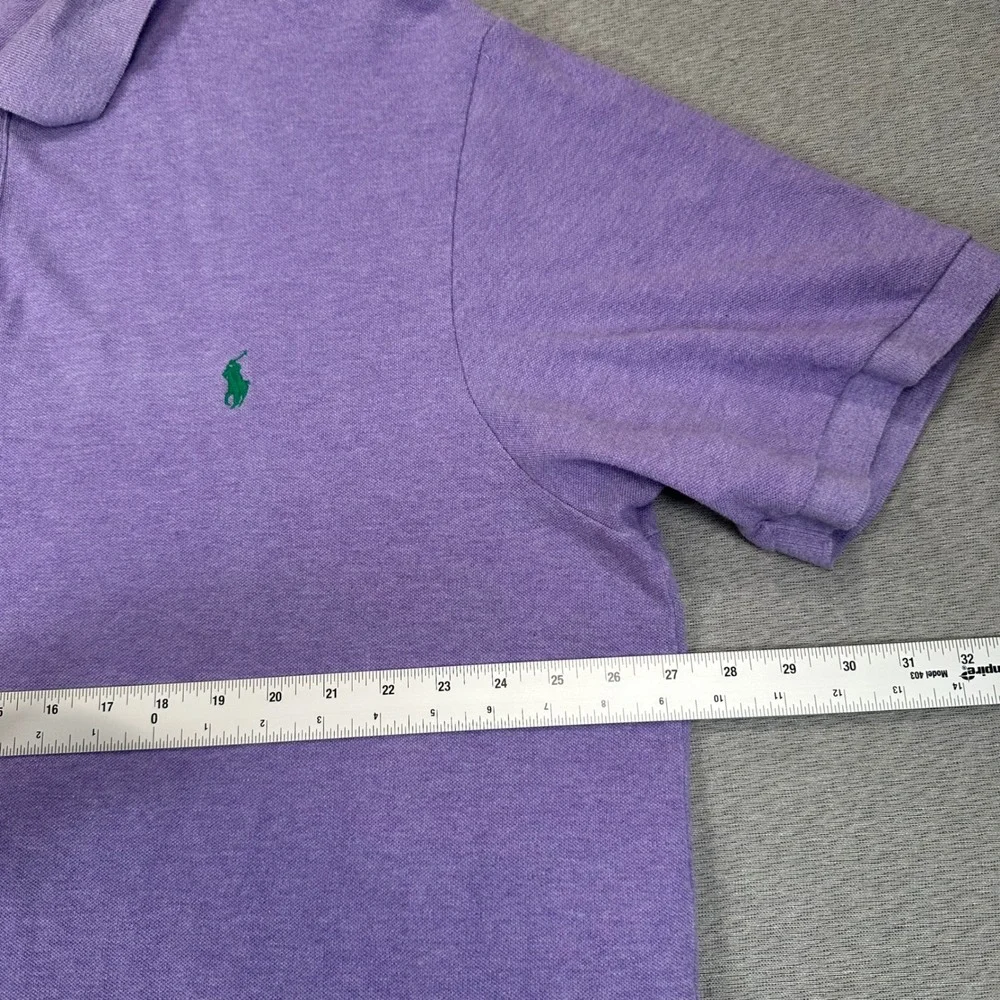 Polo Ralph Lauren Men 3XLT Polo Shirt Purple Heathered Short Sleeve Cotton Logo