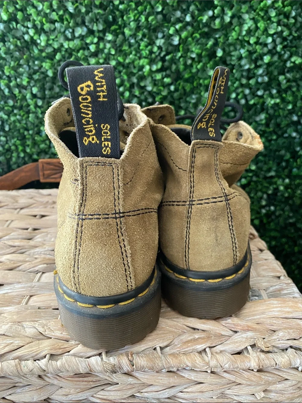 Dr. Martens Tan Suede Lace-Up Ankle Boots