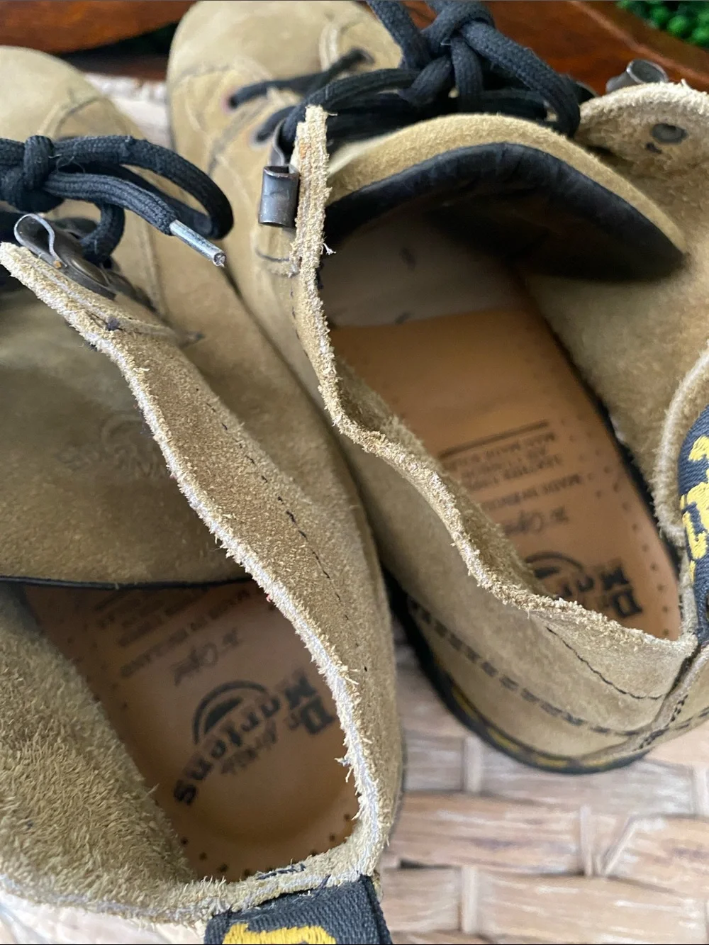Dr. Martens Tan Suede Lace-Up Ankle Boots