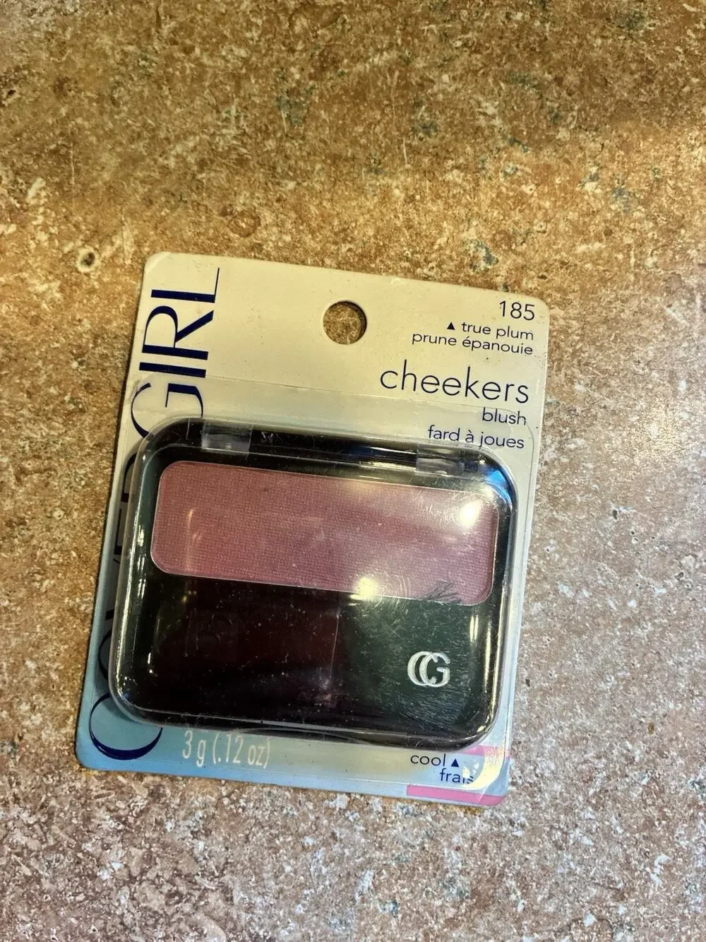 VTG Cover Girl Cheekers Powder #185 True Plum .12 oz NOS Sealed
