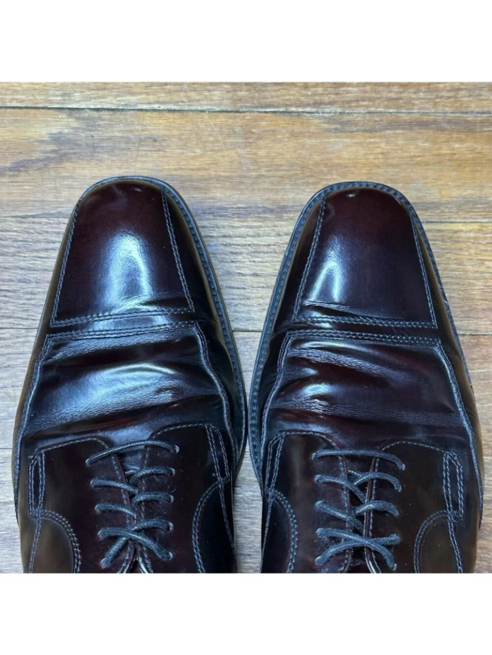 Johnston & Murphy Burgundy 9.5 Leather Dress Shoes Derby Lace Up Oxfords