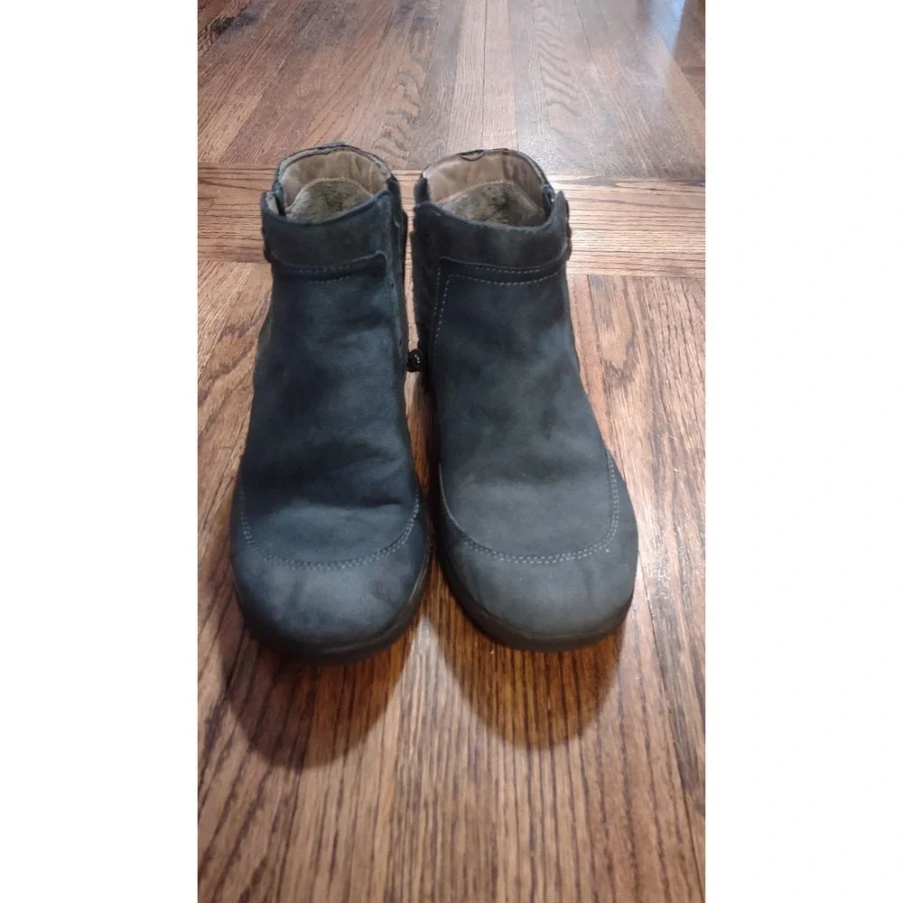 Jambu Camryn Womens 7.5 M Blue Leather Ankle Boots Faux Fur Lined WJ19CAM73