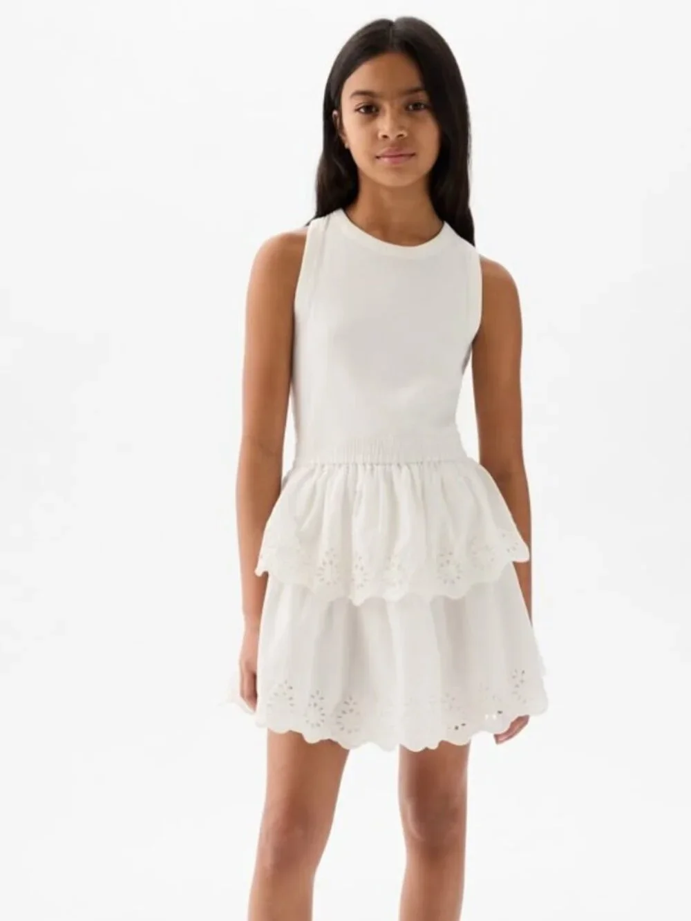Gap Girls White Eyelet Dress XXL
