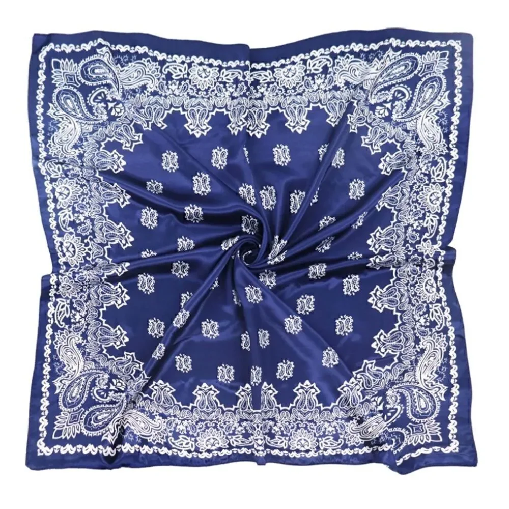 Blue Paisley Silky Scarf