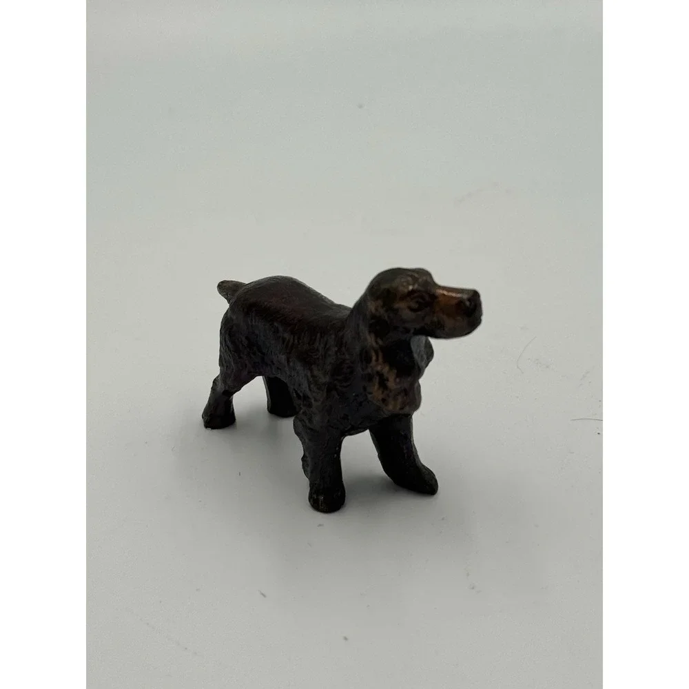 Vintage Spaniel Dog Figurine Metal Look Miniature 2.5