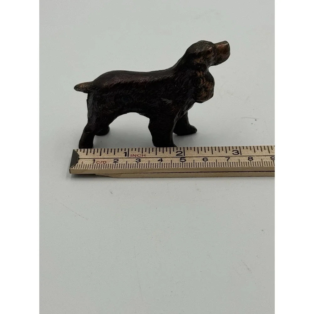 Vintage Spaniel Dog Figurine Metal Look Miniature 2.5