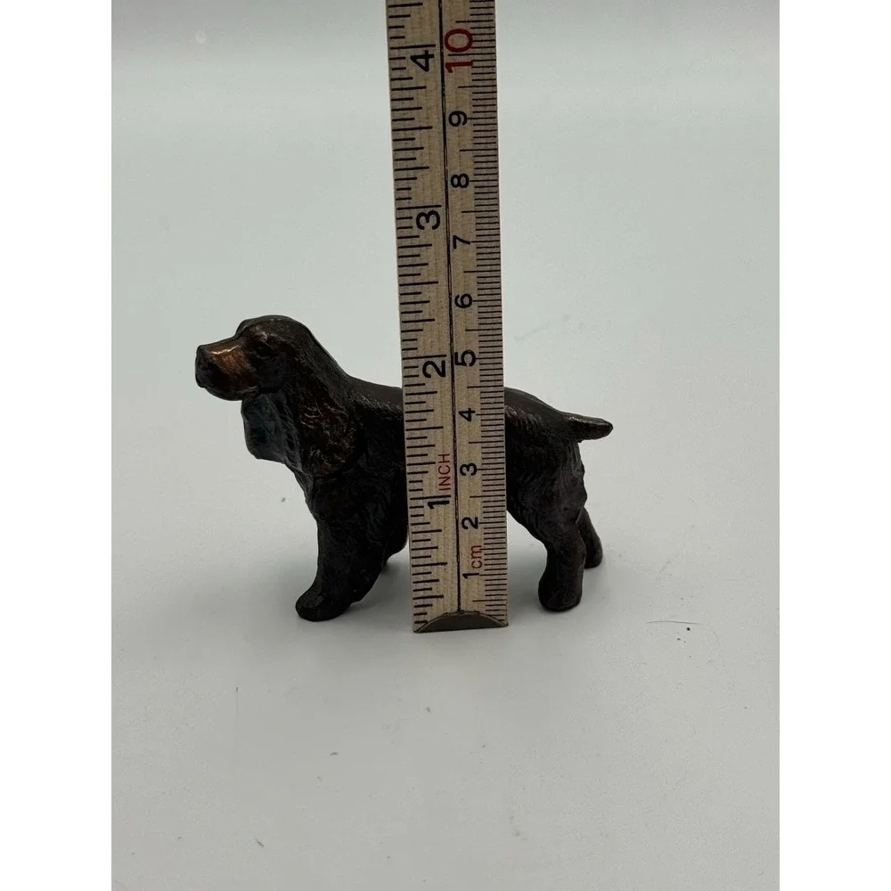 Vintage Spaniel Dog Figurine Metal Look Miniature 2.5