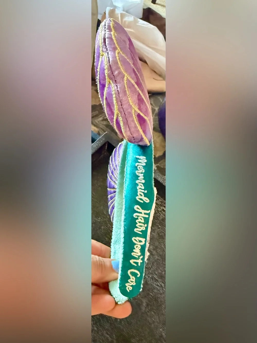 Disney Little Mermaid Purple Shell Ears Headband with Teal Band (No Bow)