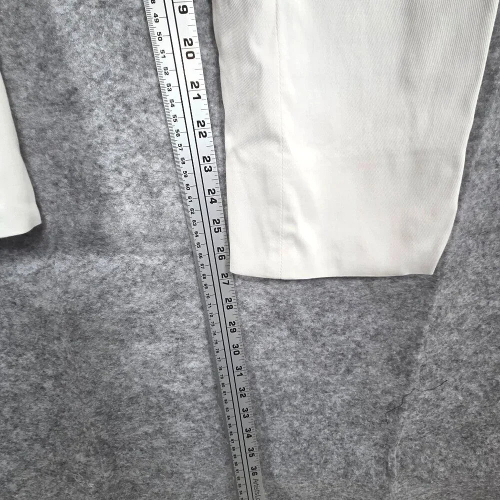 Tory Burch Women's Flat Front Ankle Length Straight Leg Pants White Size 4