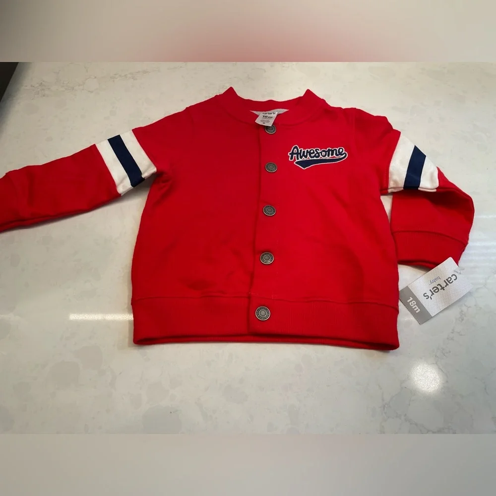 Carters Infant‎ Varsity Red Jacket Size 18 Months